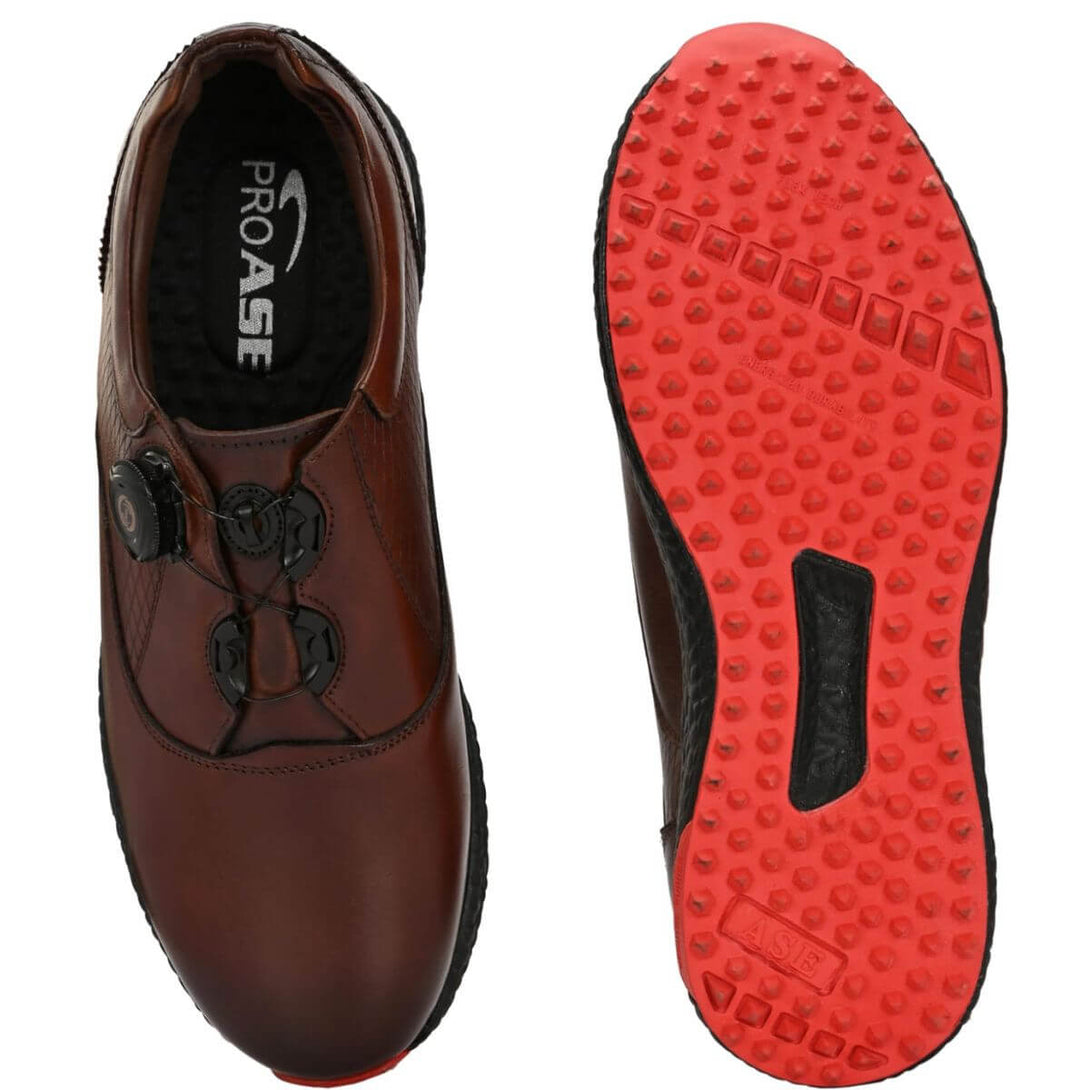 Proase Ase Golf Shoes for Men with Button Type Lace-Up