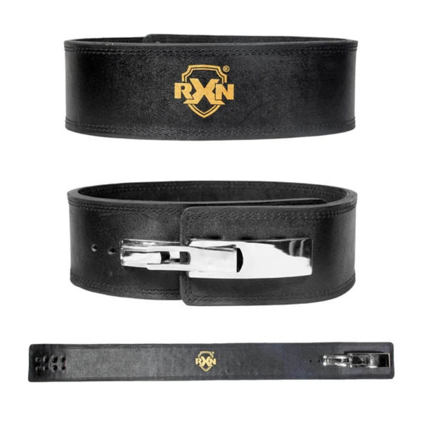 RXN Lever Buckle Leather Power Lifting Belt For Men & Women - Ideal For Weightlifting, Deadlifts, Squat - (PWLH-2)
