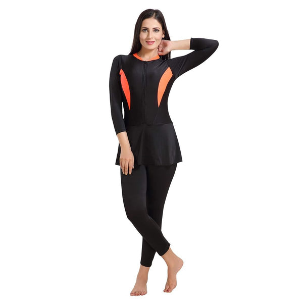 Rovars WL 27 -34 Frock Suit with Front Zipper-(BlackOrange)