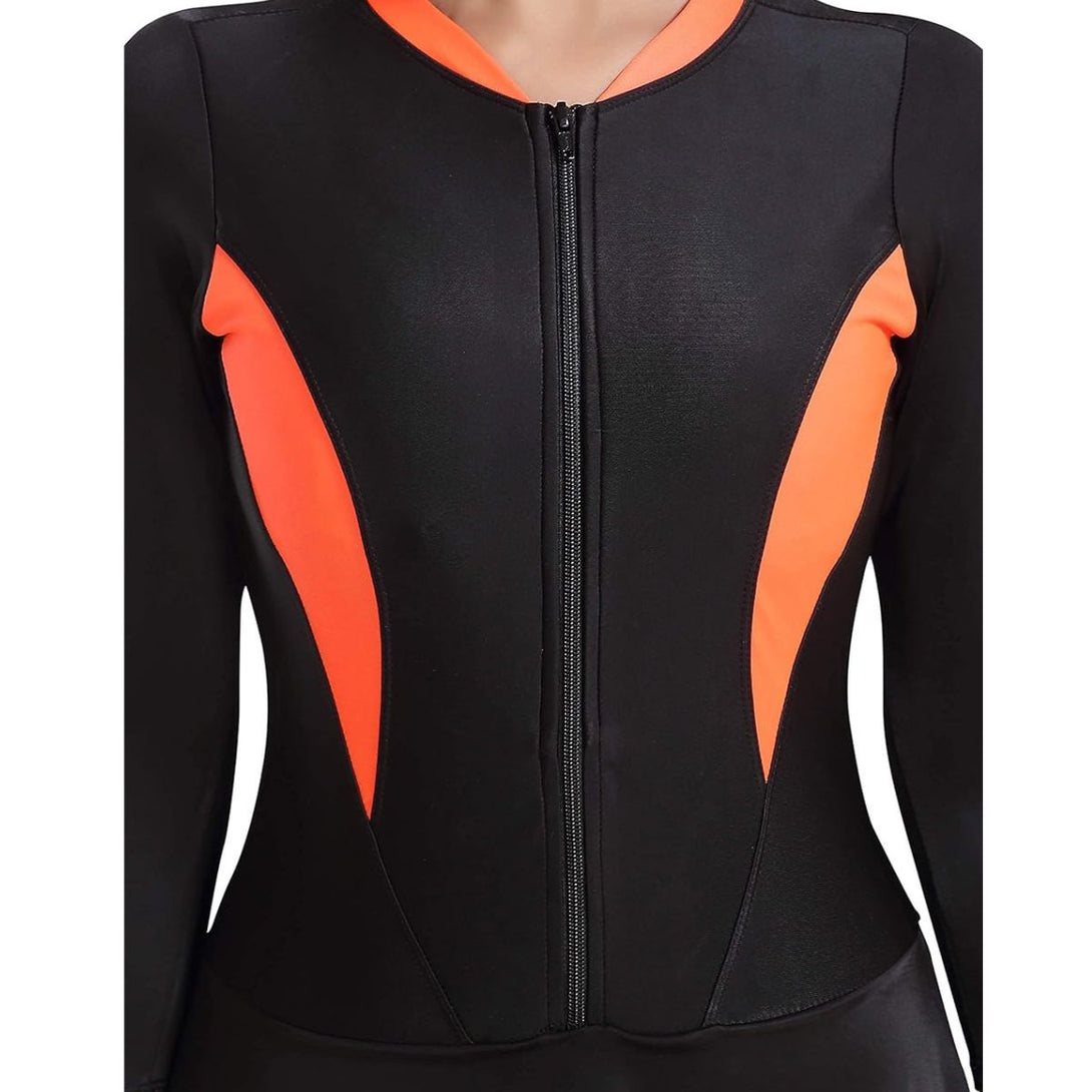 Rovars WL 27 -34 Frock Suit with Front Zipper-(BlackOrange)
