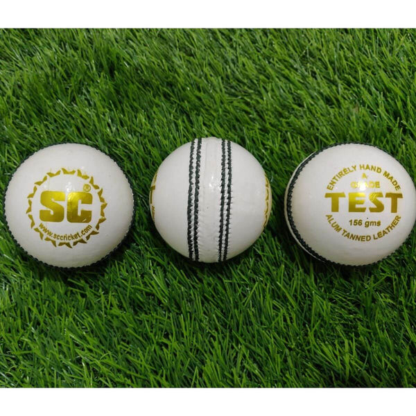 SC 5 Star Test A Grade White Leather Cricket Ball