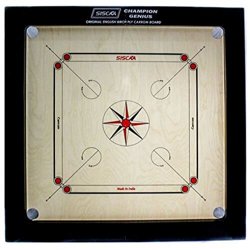 SISCAA Champion Genius English Birch Carrom Board