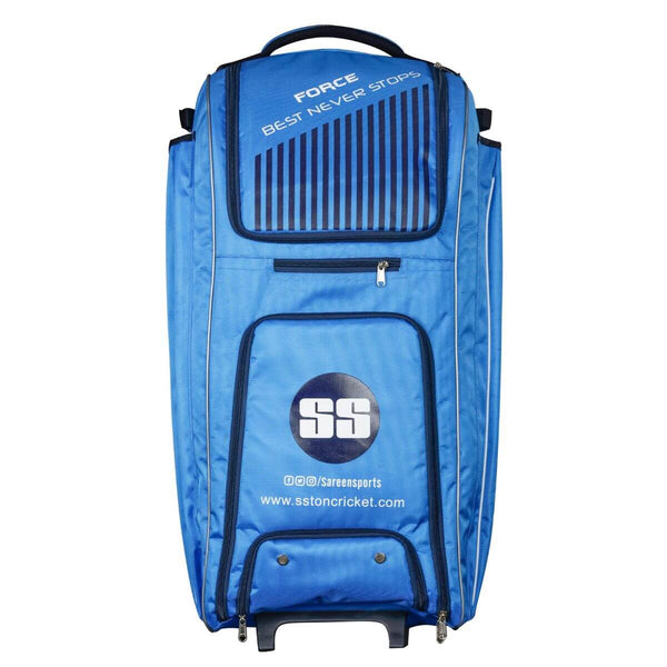 SS Force Duffle Cricket Kit Bag (Wheel)-Sky Blue