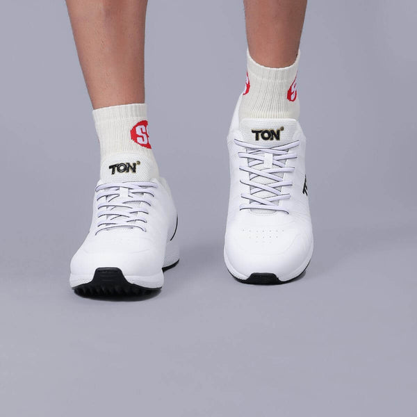 SS Ton White And Black Edition Cricket Shoes