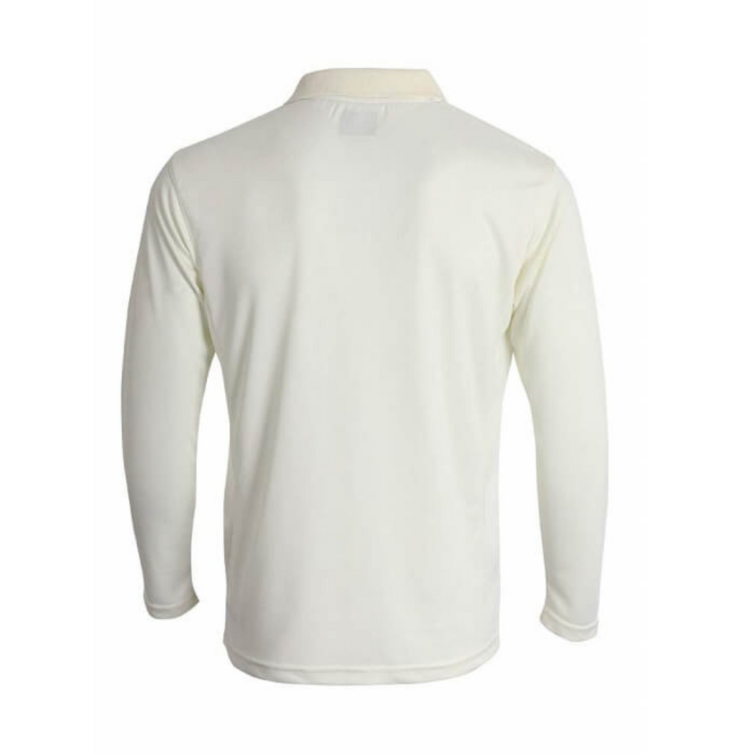 Shrey Cricket Match Shirt Long Sleeve (white)-JUNIOR