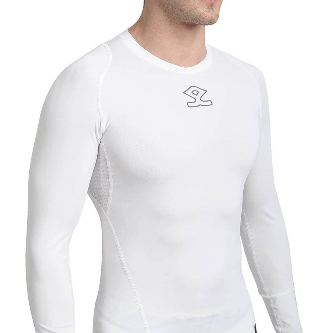 Shrey Intense Compression Long Sleeves Top (White)