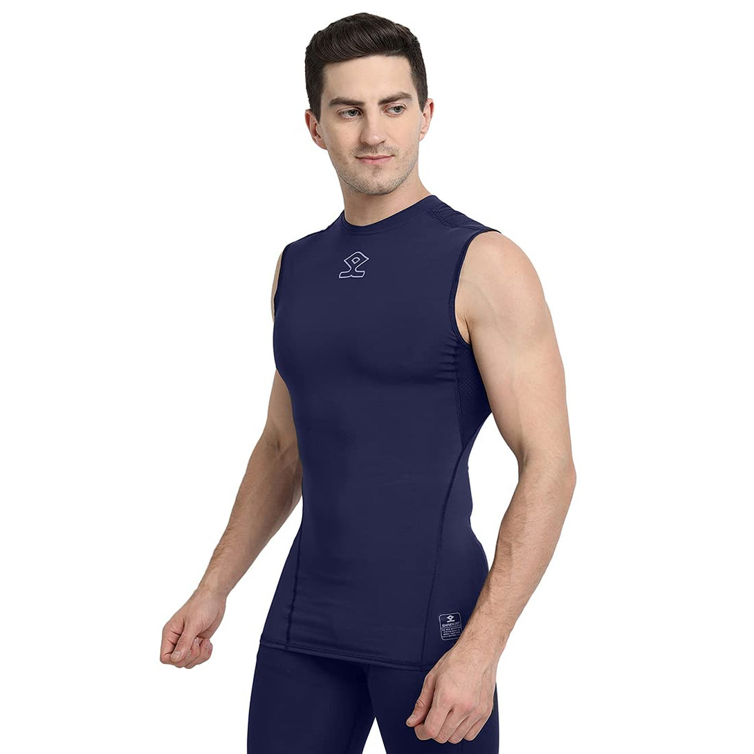 Shrey Intense Compression Sleevesless Top (Navy)