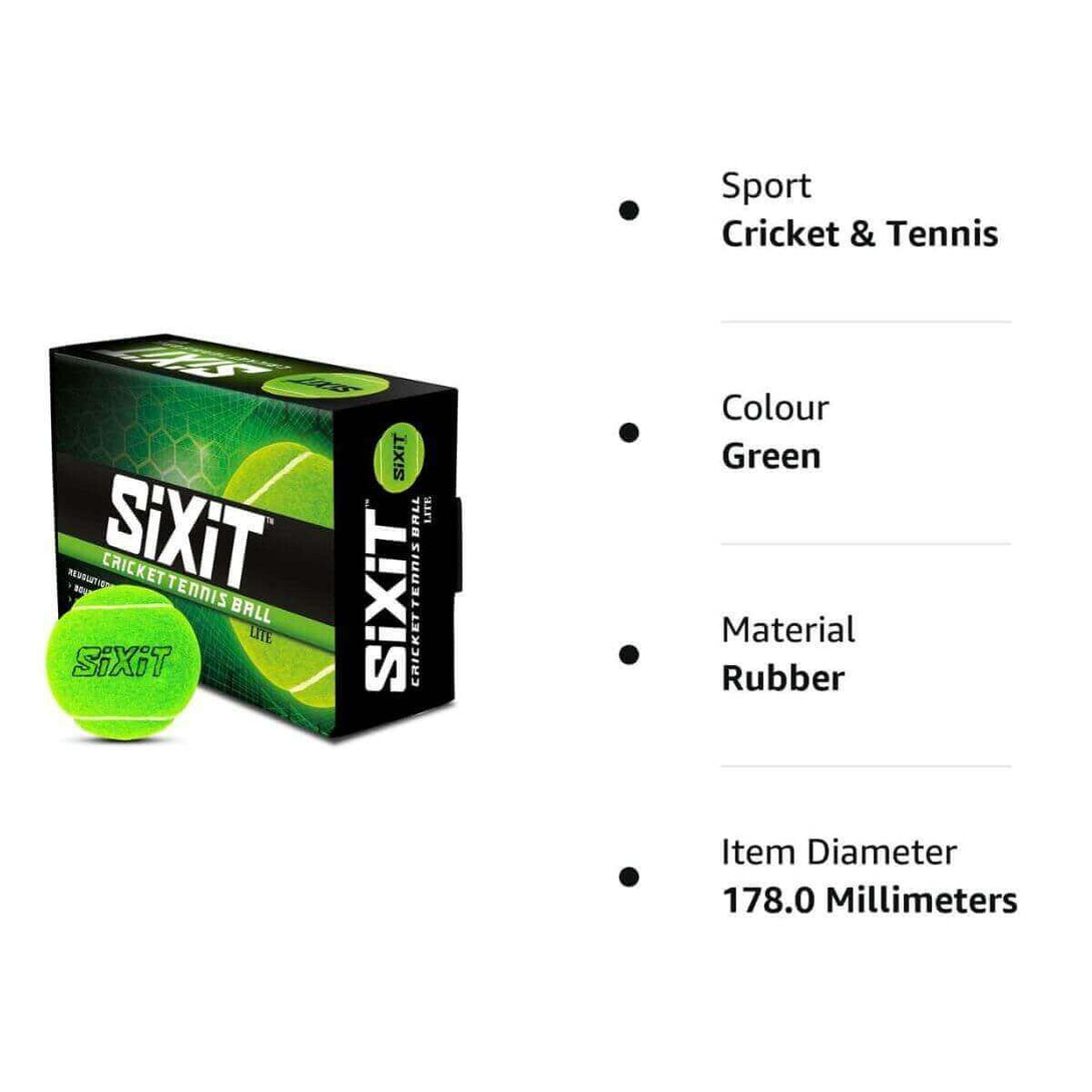 Sixit Lite Cricket Tennis Ball – Pack of 6