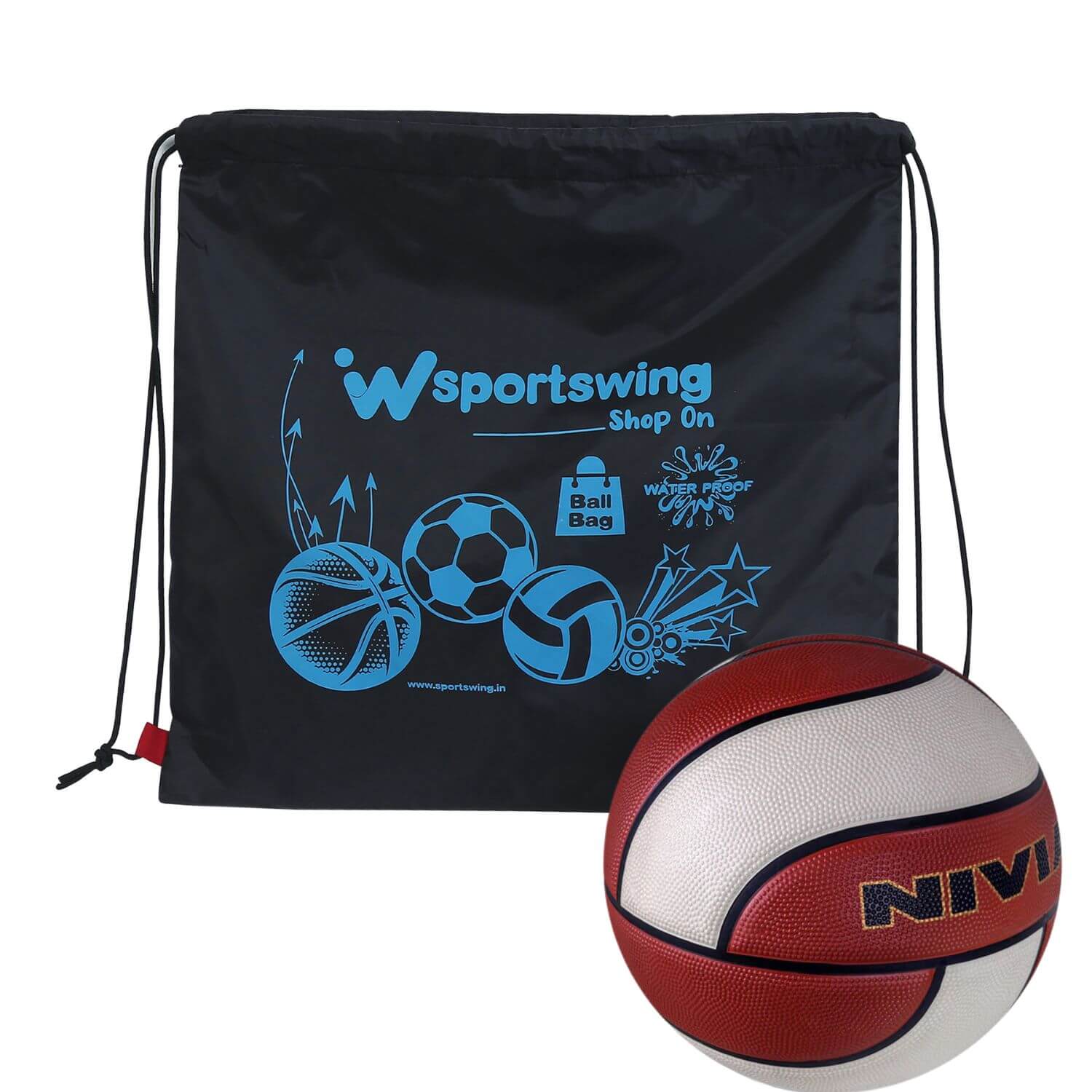 INHEING Basketball Carrying Bag, Basketball Ball Backpack Bag,Drawstring Ball Carrier,Sports