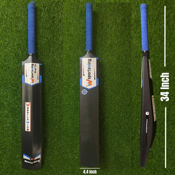 Sports Wing Original Full Size (Ideal for 10+) Hard Plastic/PVC Tennis Ball Cricket Bat(700-850 g)-Color Sticker