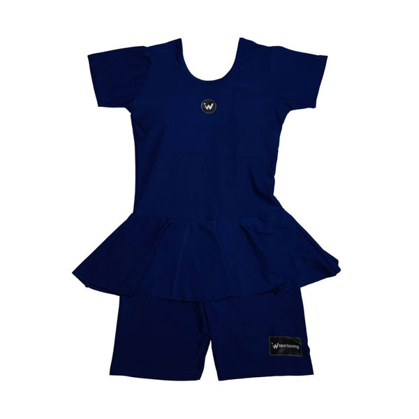 Sports Wing Women Swimming Frock Suit (Royal Blue)