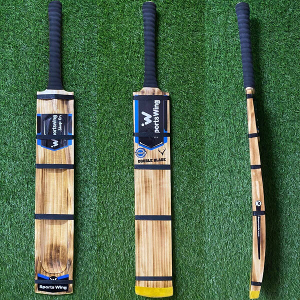 Sports Wing, Double Blade, Burn Edition - Kerala Scoop - Hard Premium Tennis Bat (Beige)