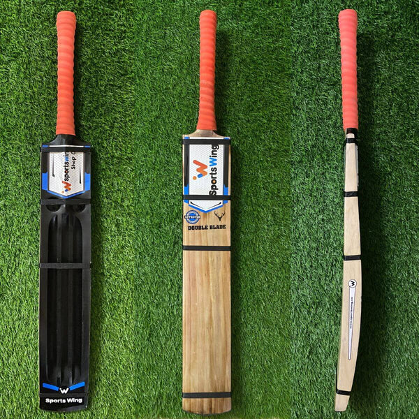Sports Wing, Double Blade - Three Scoop Two Holes - Hard Premium Tennis Bat (Black)