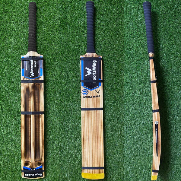 Sports Wing, Double Blade, Burn Edition - Two Scoop Four Holes - Hard Premium Tennis Bat (Beige)