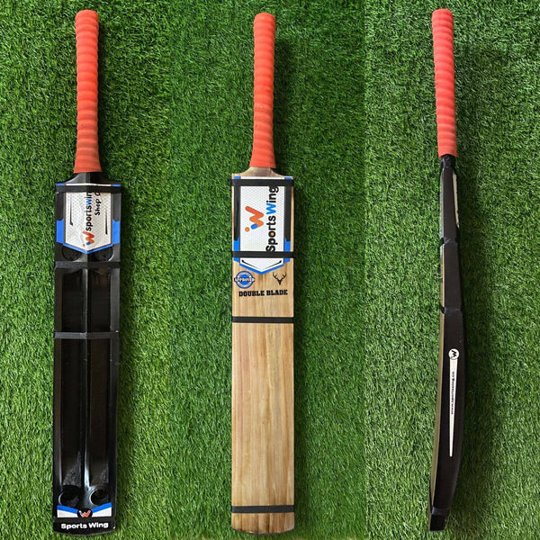 Sports Wing, Double Blade - Two Scoop Four Holes - Hard Premium Tennis Bat (Black)