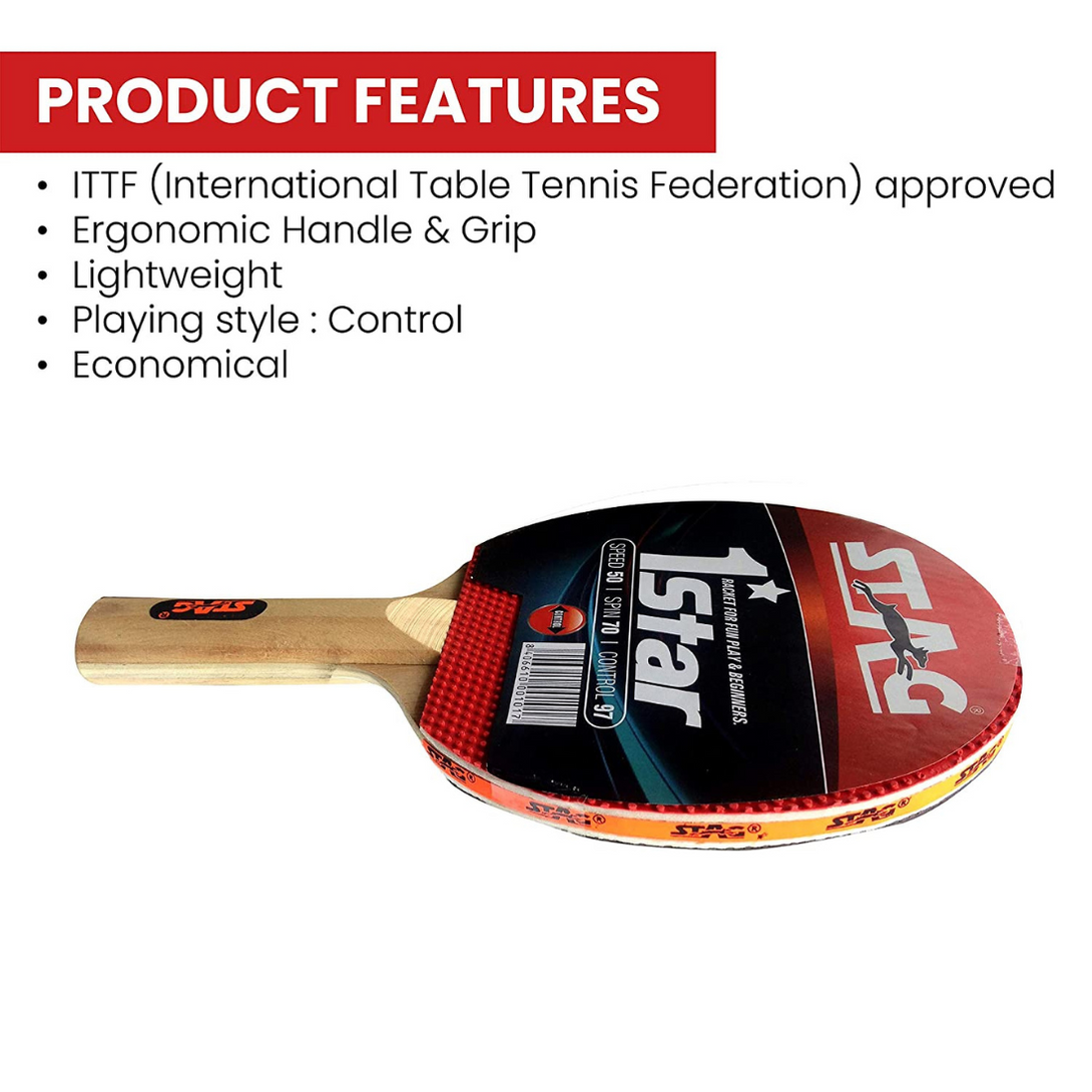 Stag 1 Star Table Tennis Racquet (Pair)