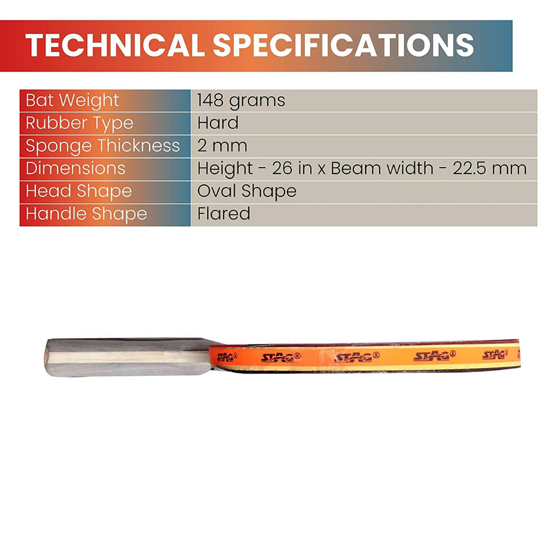 Stag 3 Star Table Tennis Racquet (Pair)