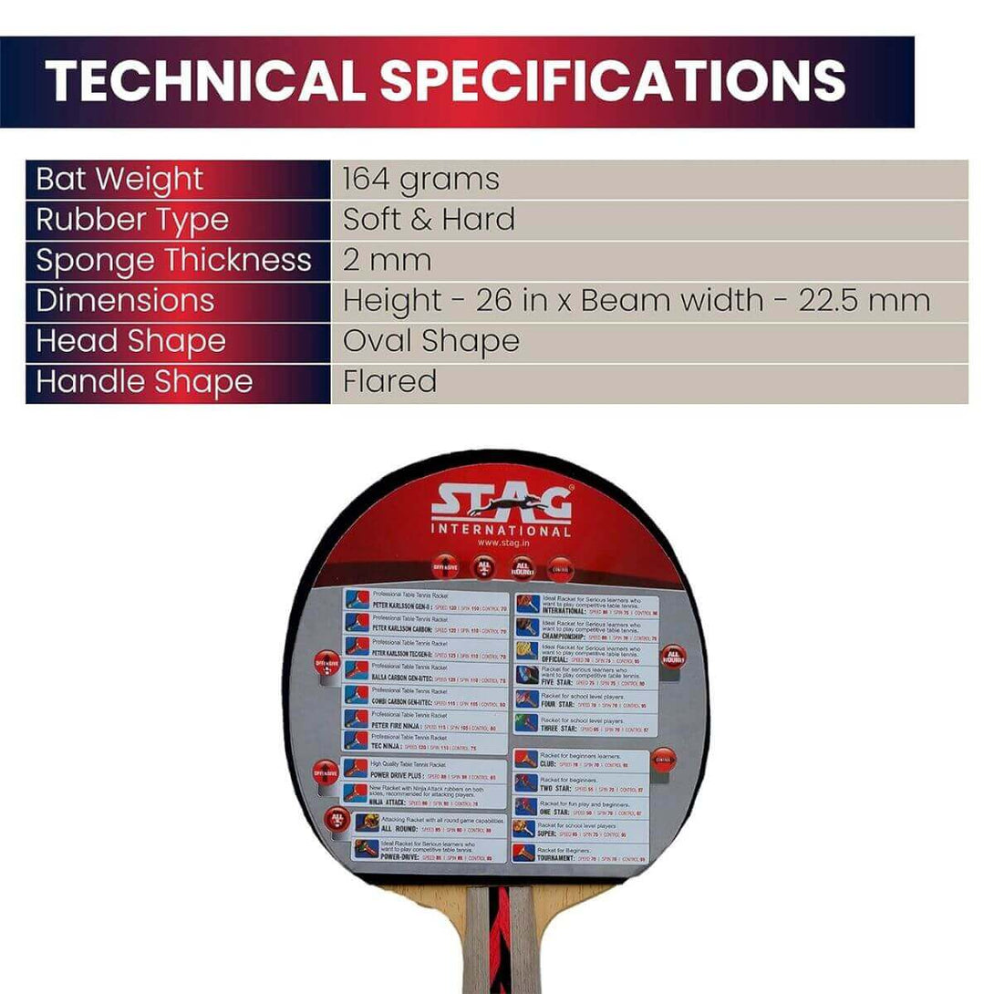Stag Balsa Carbon Gen II/TEC Table Tennis Bat