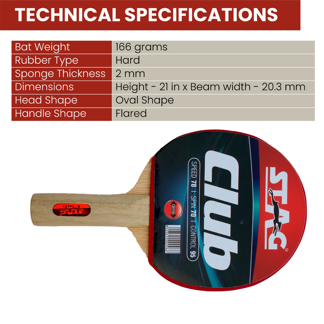 Stag Club Table Tennis Racquet (Pair)
