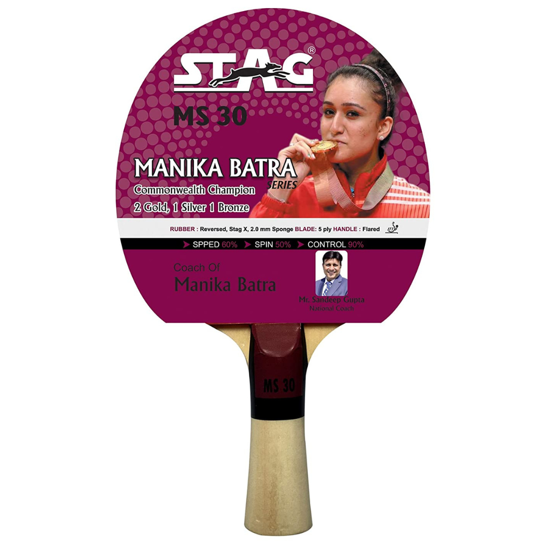 Stag Manika Batra Series MS 30 Table Tennis Bat (Pair) – Sportswing.in