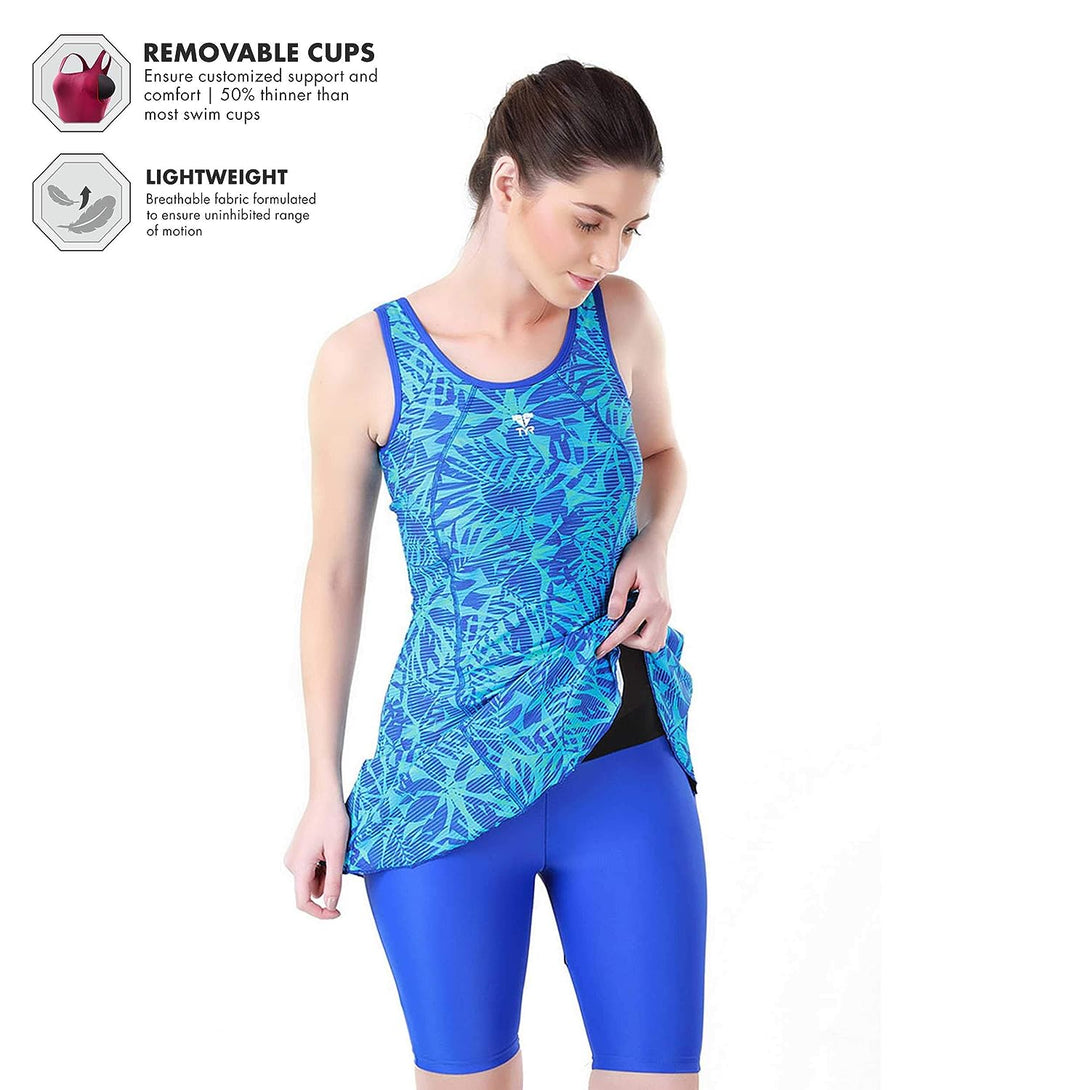 TYR Women's Monaco Frocksuit And Knee Shorts (Blue/Cobalt)