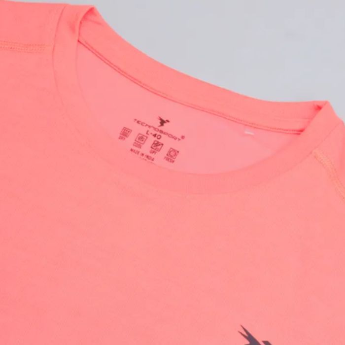 Technosport Men’s Active Crew Neck Half Sleeve T-Shirt-OR40 (Peach)