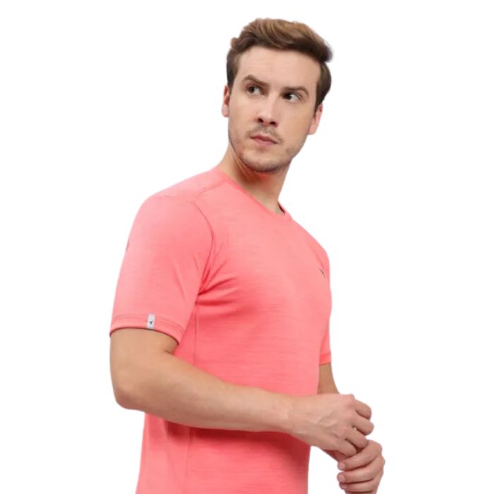 Technosport Men’s Active Crew Neck Half Sleeve T-Shirt-OR40 (Peach)