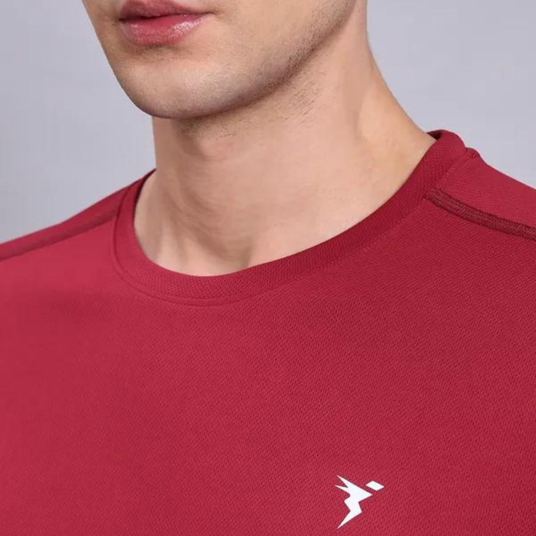 Technosport Mens Active T-Shirt -OR17 (Berry Red)