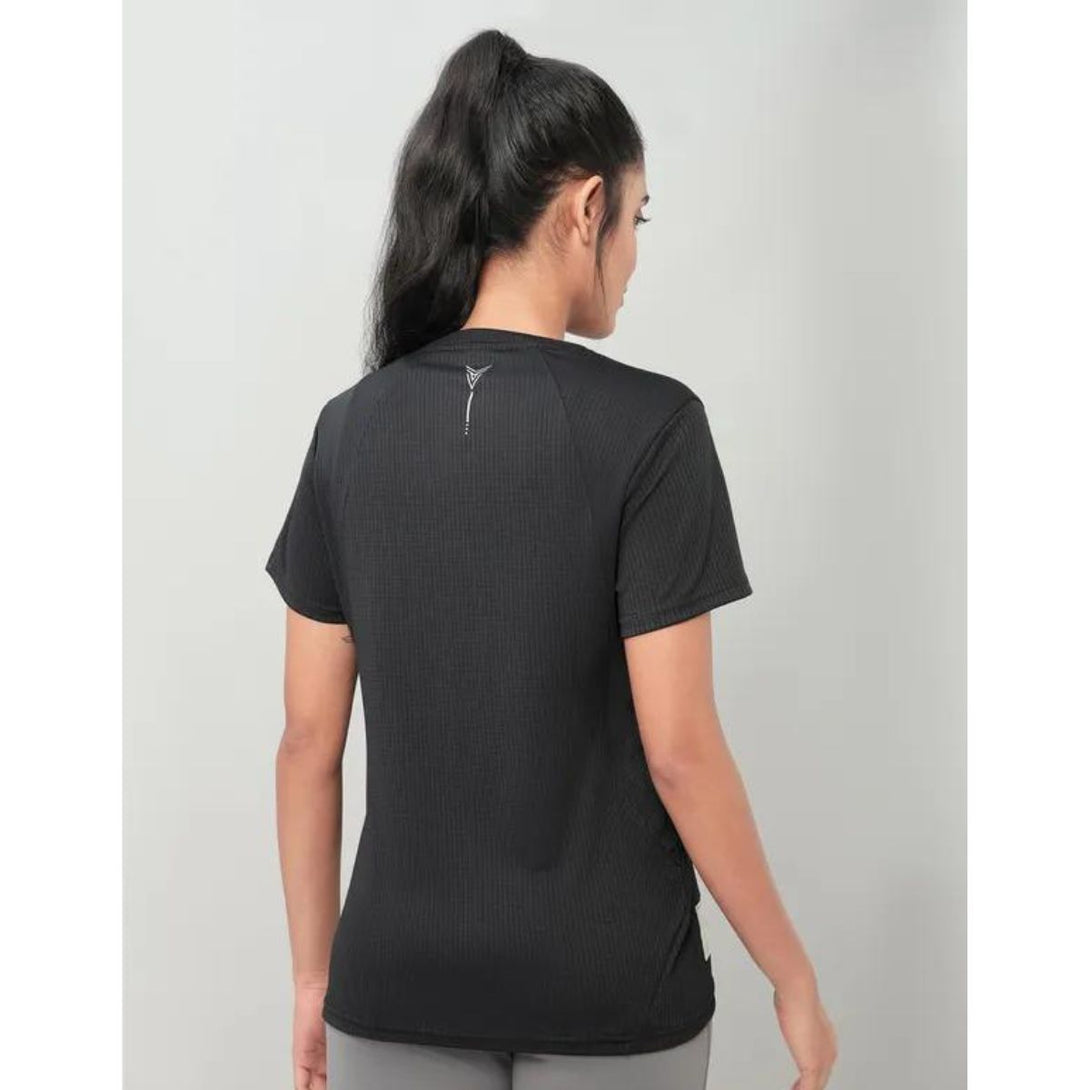 Technosport Women's Active Running T-Shirt-W123(Black)