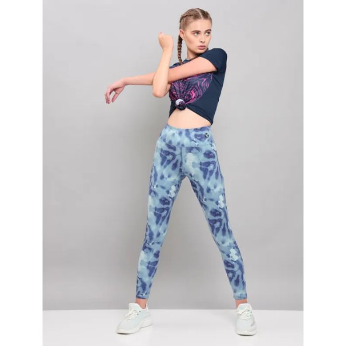 Technosport Women's Active Starry Night Running Tights-W110 (Alluring Azure)