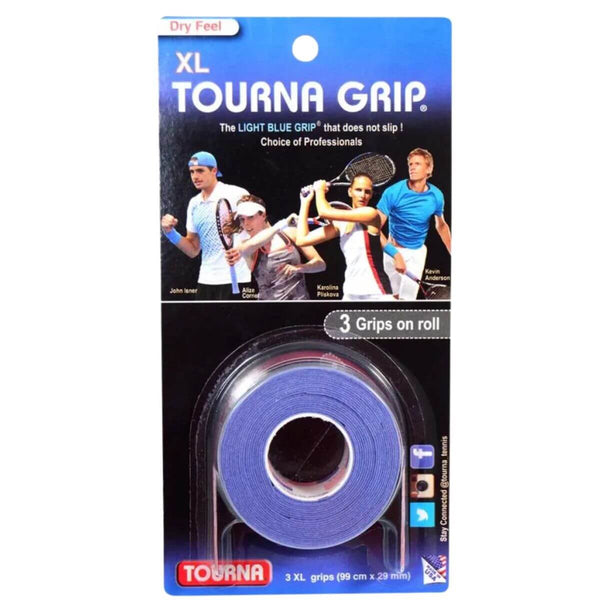 Tourna Overgrip XL (3 Grips on Roll, Blue)
