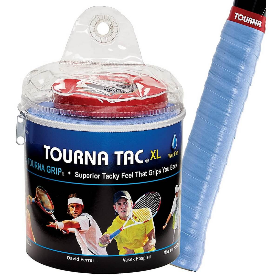 Tourna Original Badminton Grip Blue-Tour Travel Pouch, 30 XL