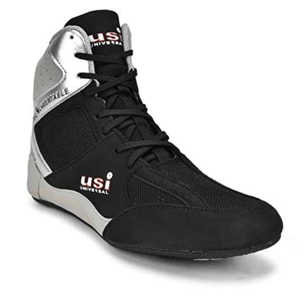 USI Comferto Wrestling Shoes (Black/Grey)-701WBG