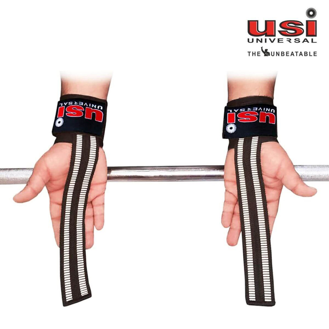 USI Leather Lifting Wraps With Wrist Support