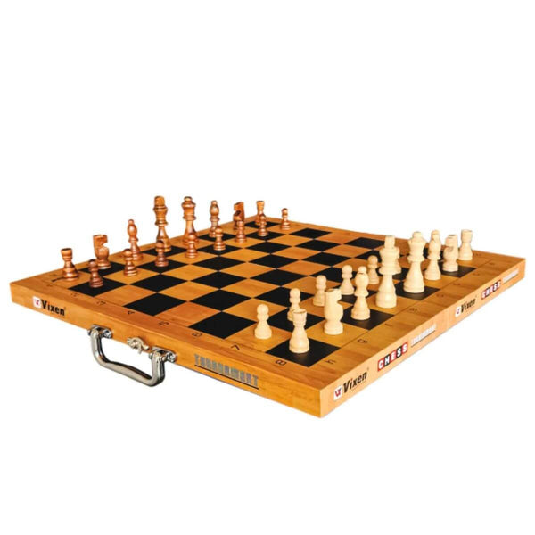 Vixen TMQ Premium Wooden Coins Foldable Chess Board