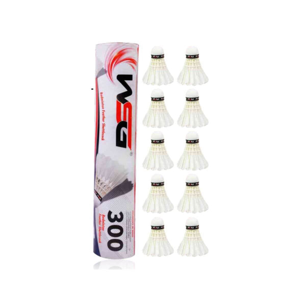 WSG 300 Feather Badminton Shuttlecock (1 Tube-10 Cocks)