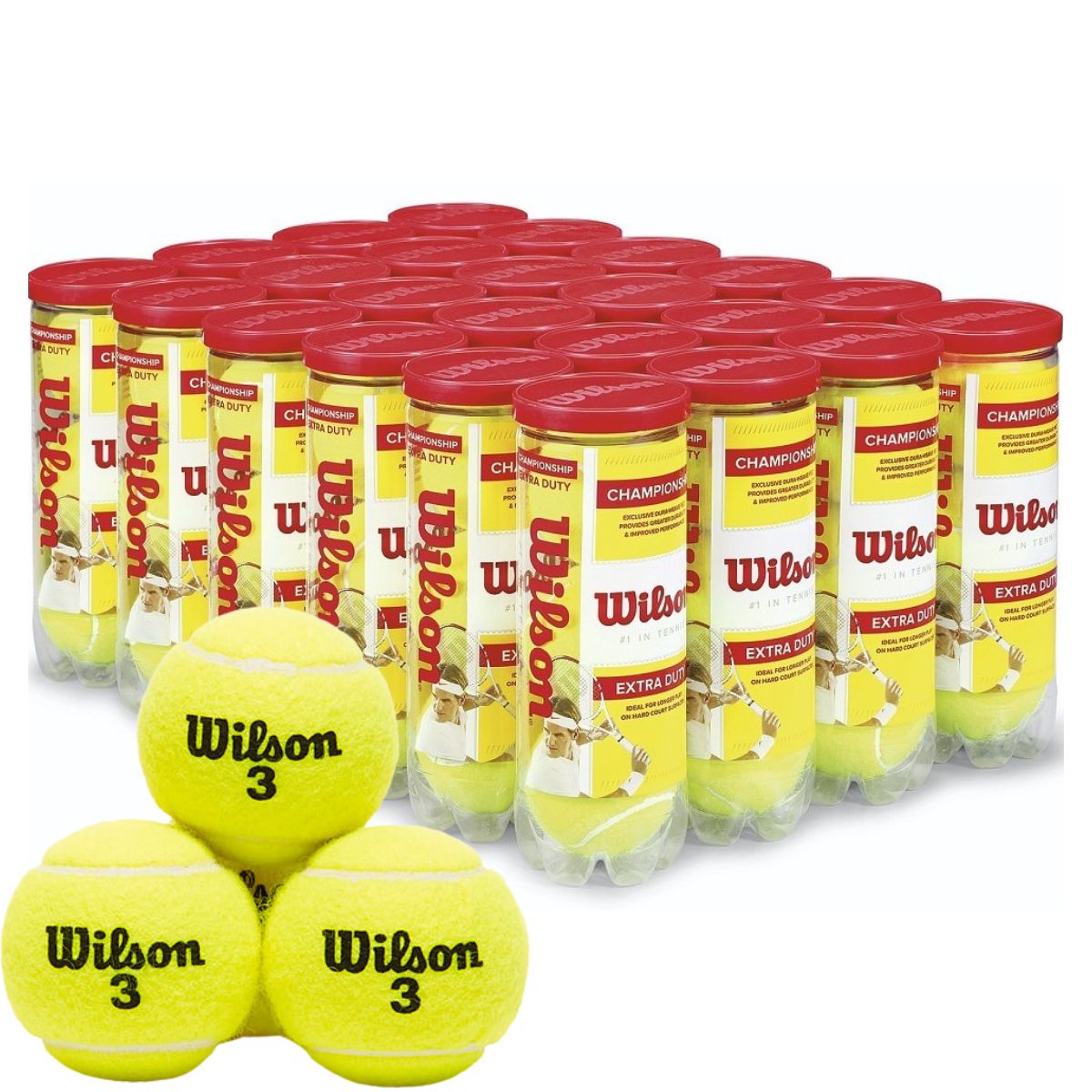 Wilson 3 Championship Tennis Ball 24 Cans 72 Balls Sportswing in wilson-3-championship-tennis-ball-24-cans-72-balls-sportswing-in