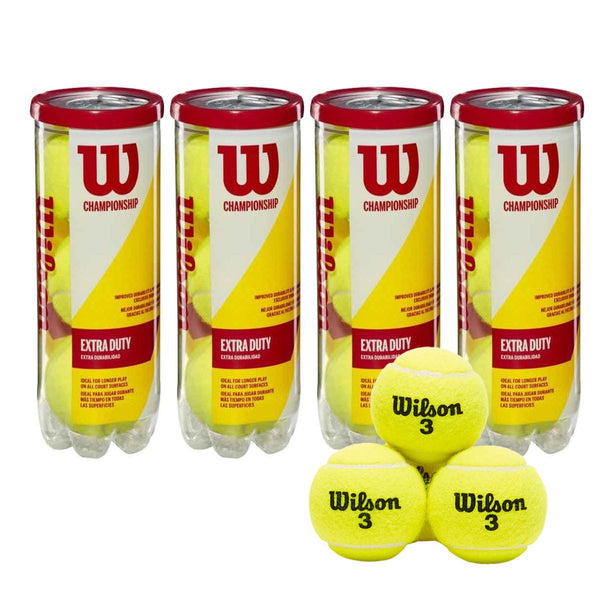 Wilson 3 Championship Tennis Balls (4 Cans-12 Balls)