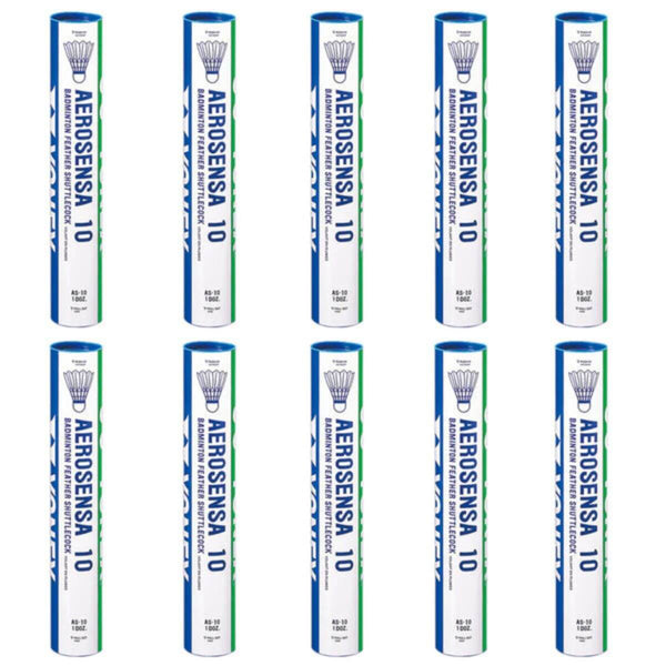 Yonex Aerosensa 10 Badminton Feather Shuttlecock (10Tube,120 Shuttlecock)