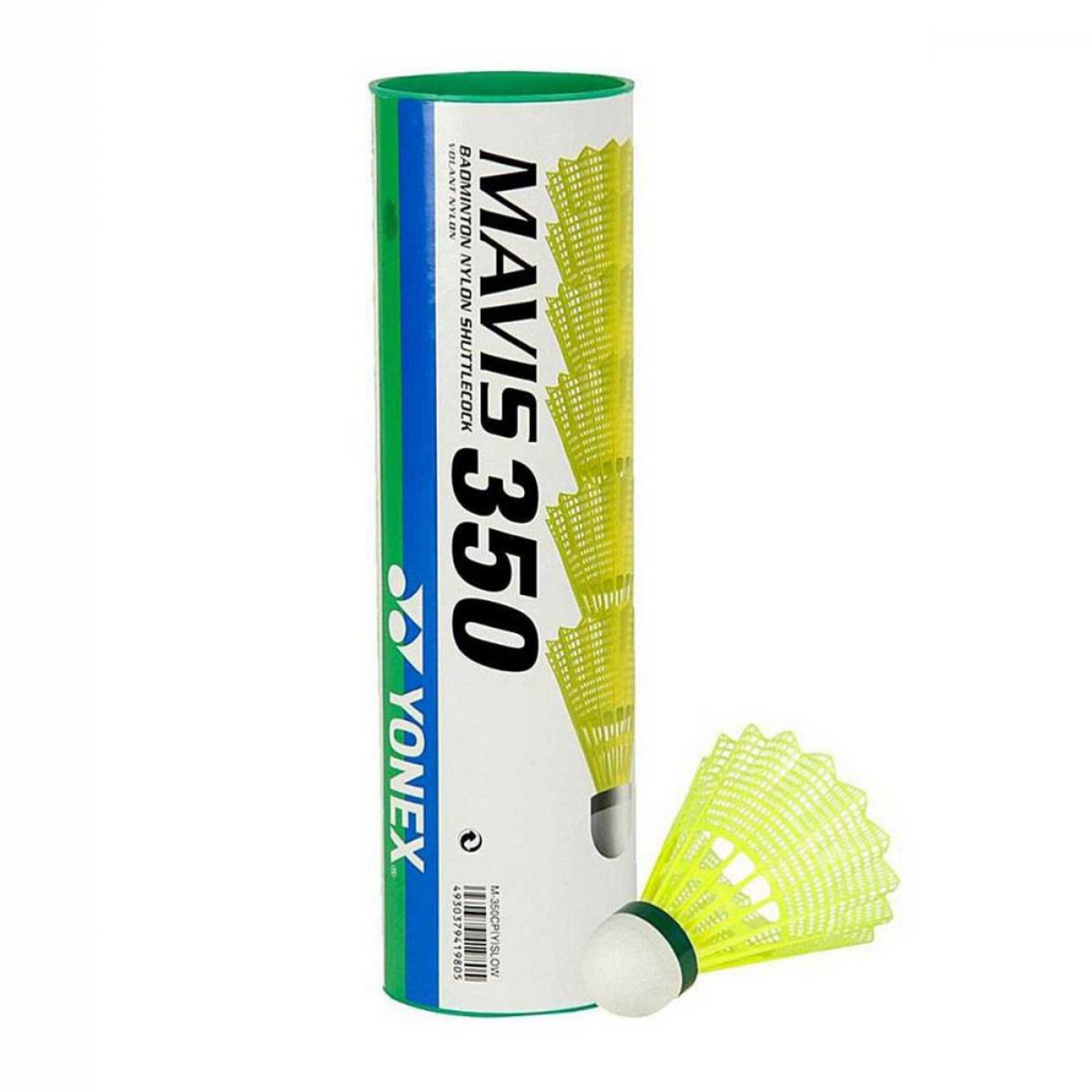 Yonex MAVIS 350 Badminton Shuttlecock (Pack of 1, 6 cocks) (Green/Yellow)