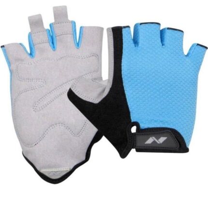 Nivia Phython Micro Fiber Sued-Super Stretch Sports Gloves(Sky Blue)
