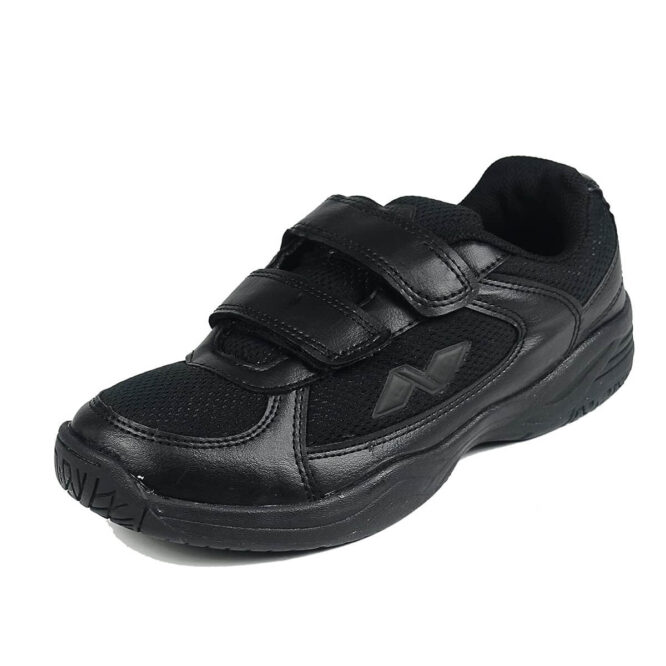 Nivia School Shoes Kids Velcro (Black-402)