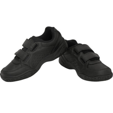 Nivia School Shoes Velcro Kids(Black-408)