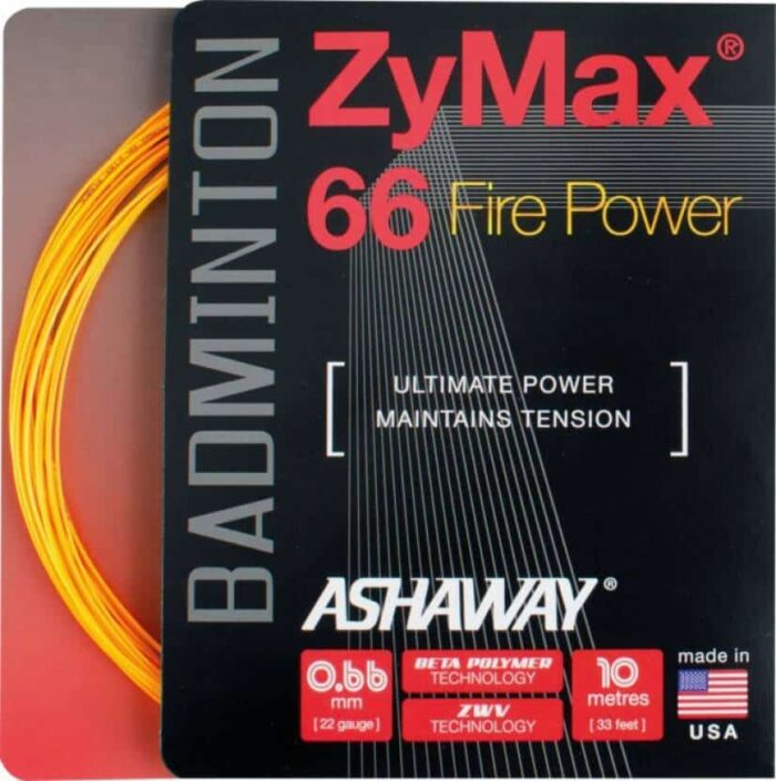 Ashaway Zymax 66 Fire Power Badminton Strings(0.66mm)