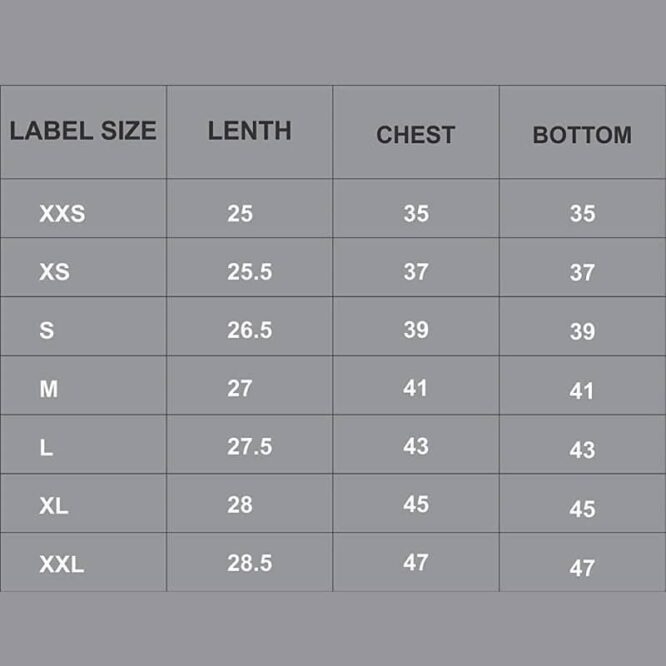 donic clothing womens&girls size chart