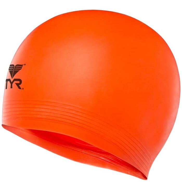 TYR Latex Swim Cap Junior Orange