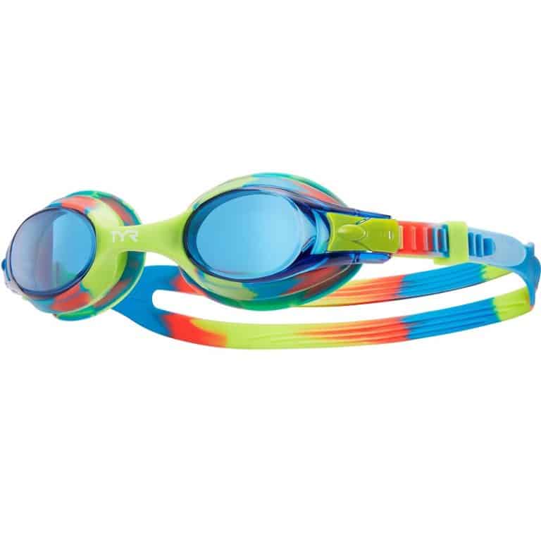TYR SWIMPLE Tie Dye Kids Goggles Blue/Yellow/Pink