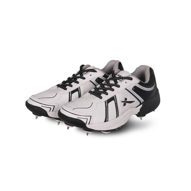 Vector X Target Full Spike Cricket Shoes (White/Black)