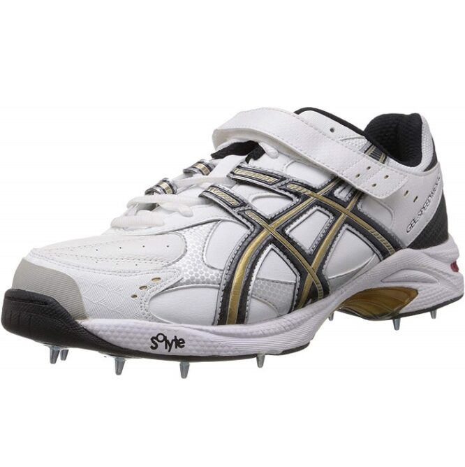 Asics Gel-Speed Menace Cricket Shoes (White Black/Gold)