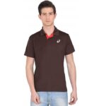 Asics Polo T-Shirt (Coffee Bean/Fiery Red)